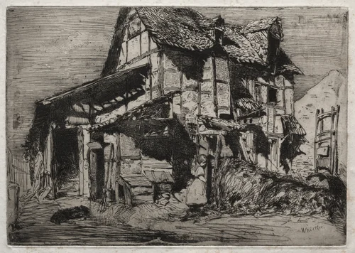 Twelve Etchings from Nature: The Unsafe Tenement by James McNeill Whistler, print, 1858