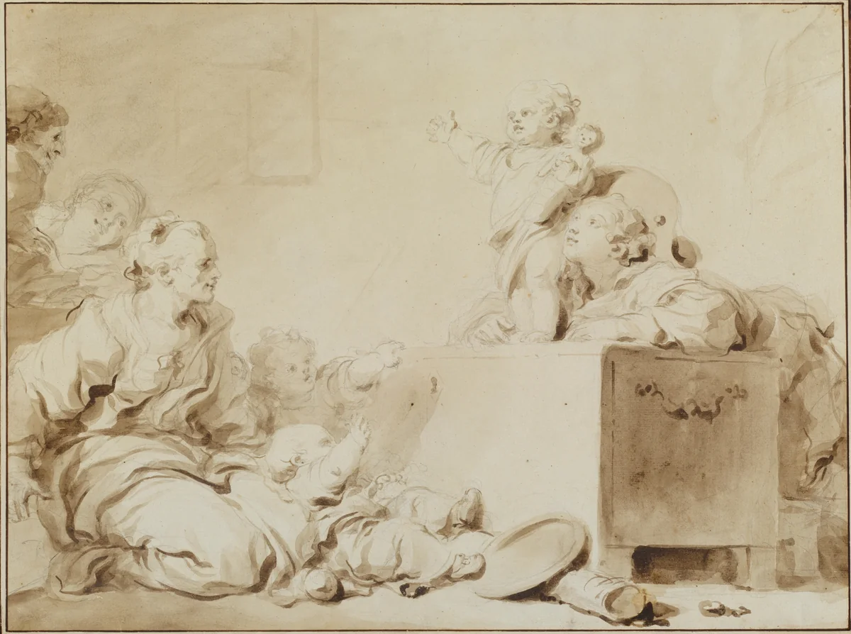 The Little Preacher by Jean Honoré Fragonard, drawing, 1770-1780