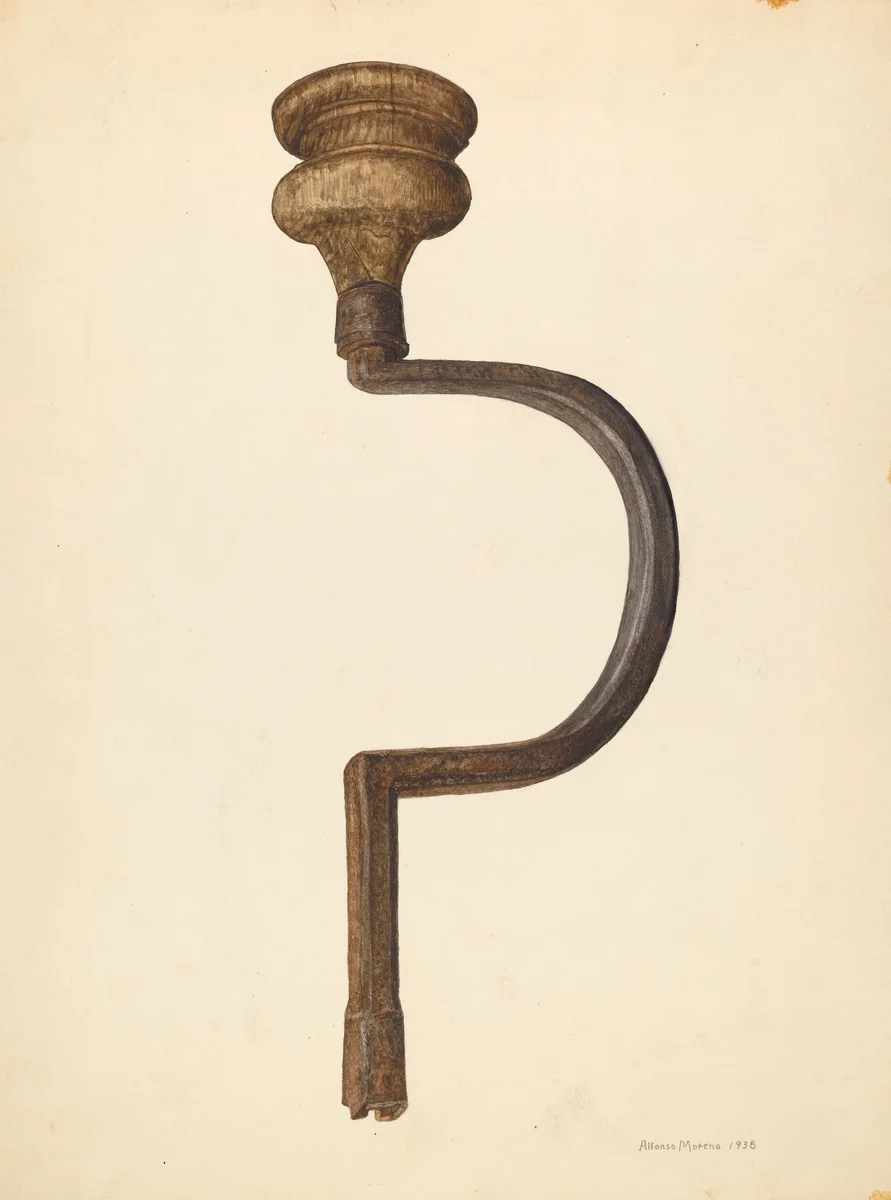 Bit Brace by Alfonso Moreno, index of american design, 1938