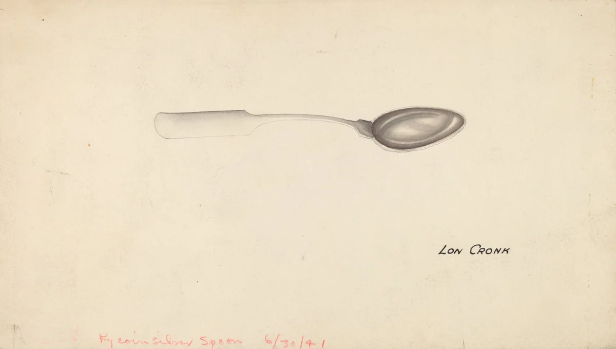 Spoon by Lon Cronk, index of american design, 1935-1942