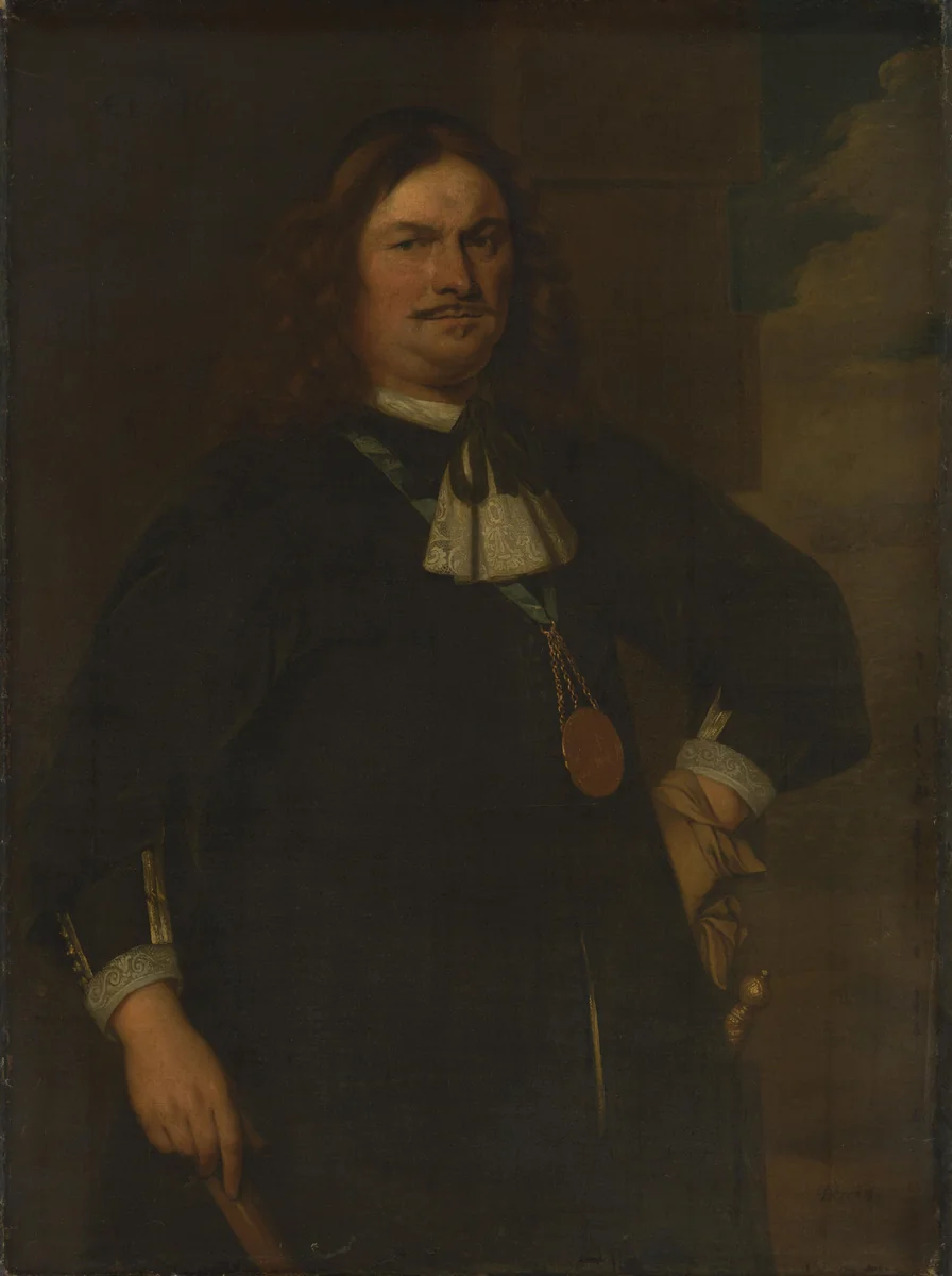 Portrait of Adriaen Banckert (c. 1620-1684), Vice Admiral of Zeeland by Hendrick Berckman, painting, 1648-1670