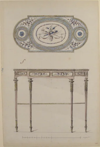 Design for a Center Table by anonymous, drawing, 1765-1790