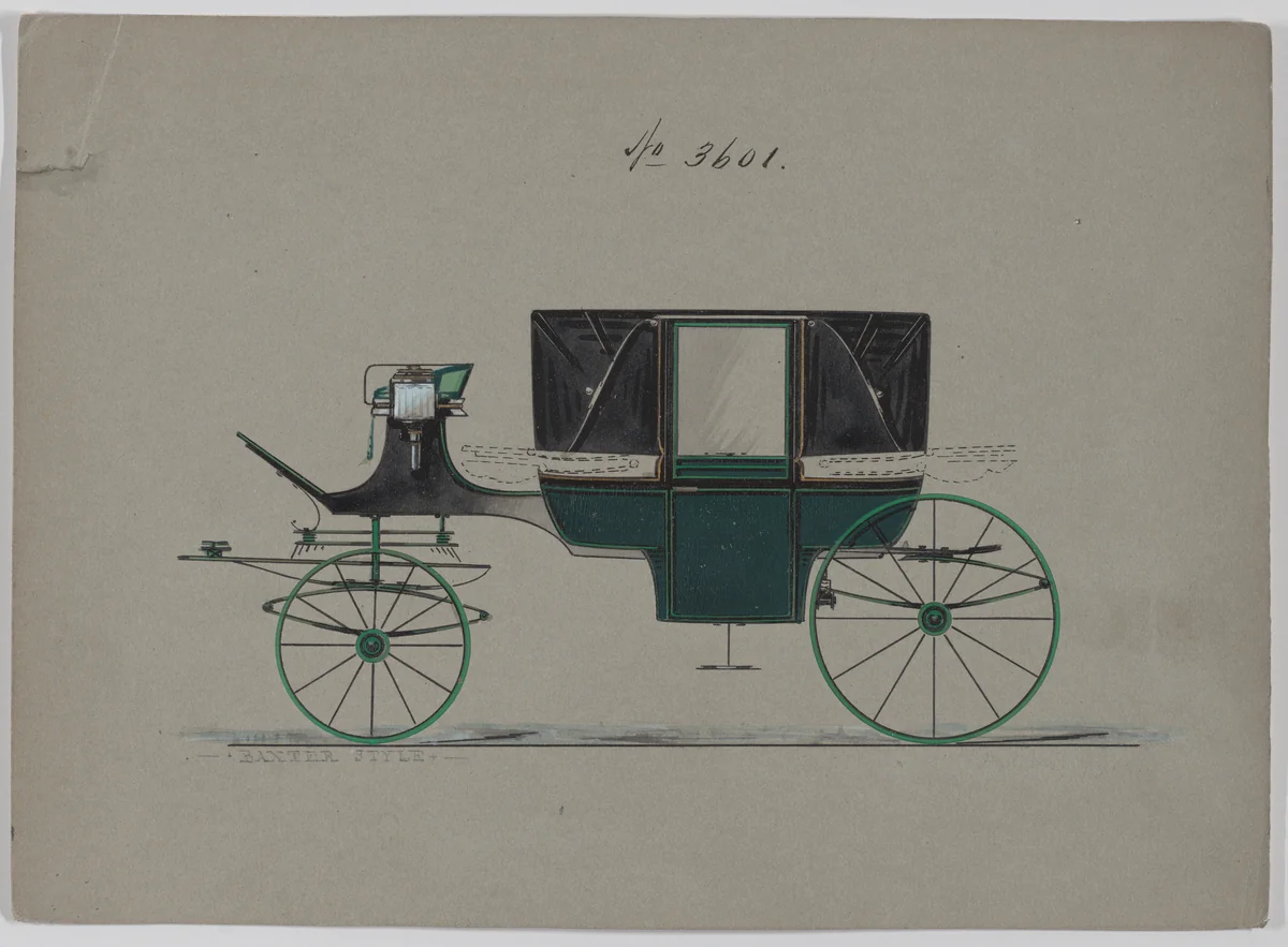 Design for Landau, No. 3601 by Brewster & Co., drawing, 1880