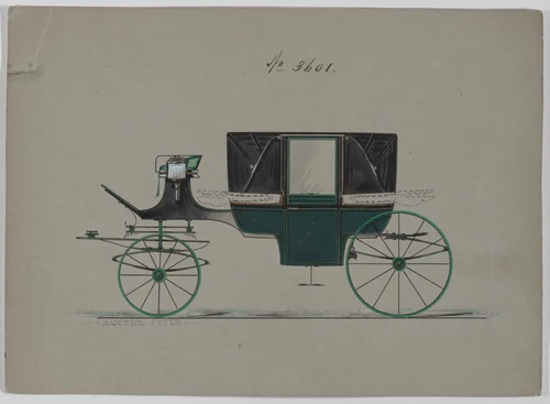 Design for Landau, No. 3601 by Brewster & Co., drawing, 1880