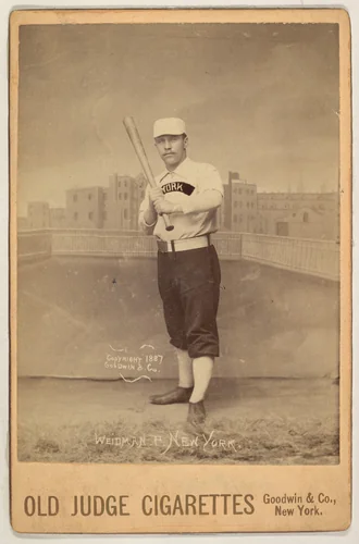 Weidman, Pitcher, New York, from the series Old Judge Cigarettes by Goodwin & Company, photograph, 1887