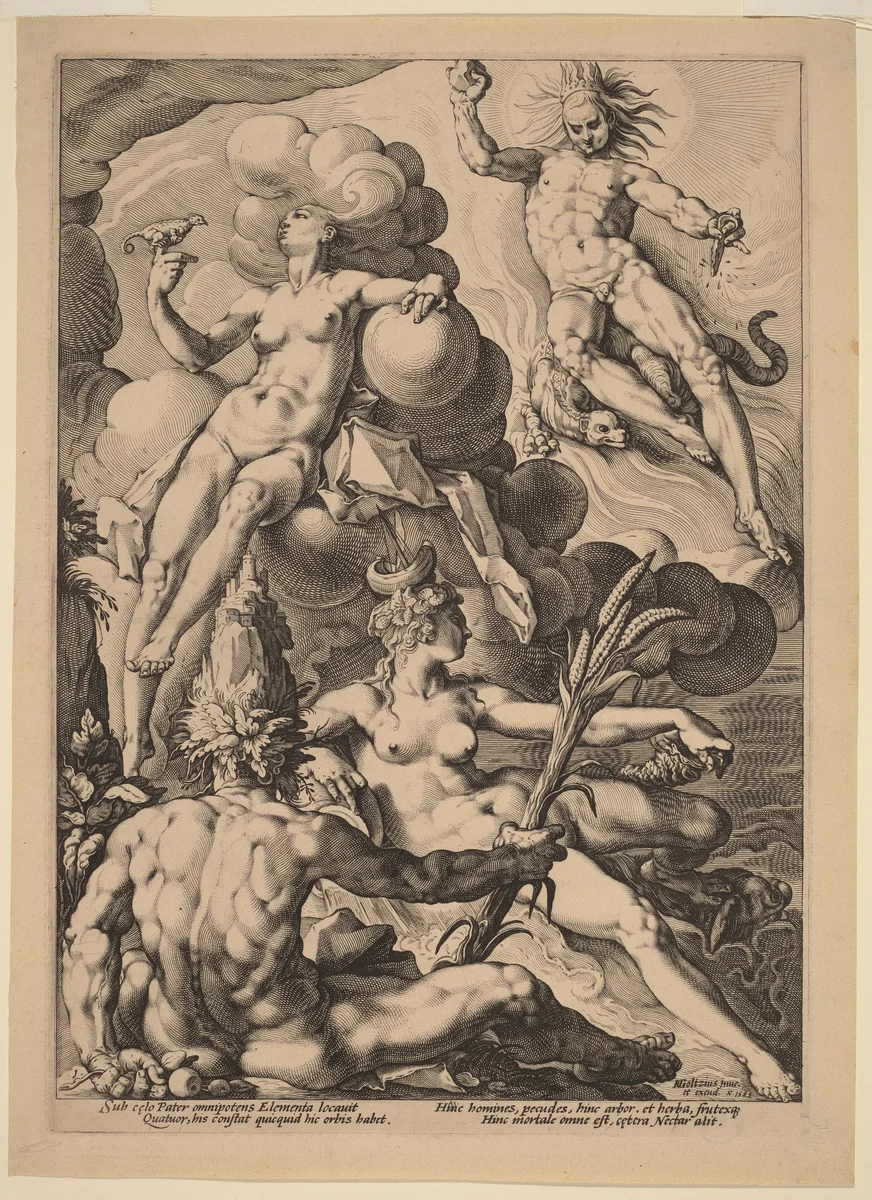 The Four Elements by Jacob Matham, print, 1588