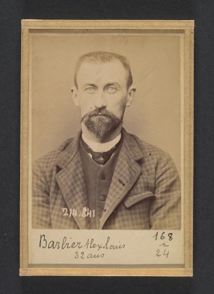 Barbier. Louis, Alexandre. 31 ans, né à Jussecourt (Marne). Comptable. Anarchiste. 27/2/94. by Alphonse Bertillon, photograph, 1894