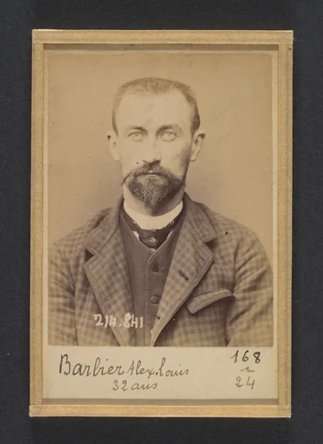Barbier. Louis, Alexandre. 31 ans, né à Jussecourt (Marne). Comptable. Anarchiste. 27/2/94. by Alphonse Bertillon, photograph, 1894