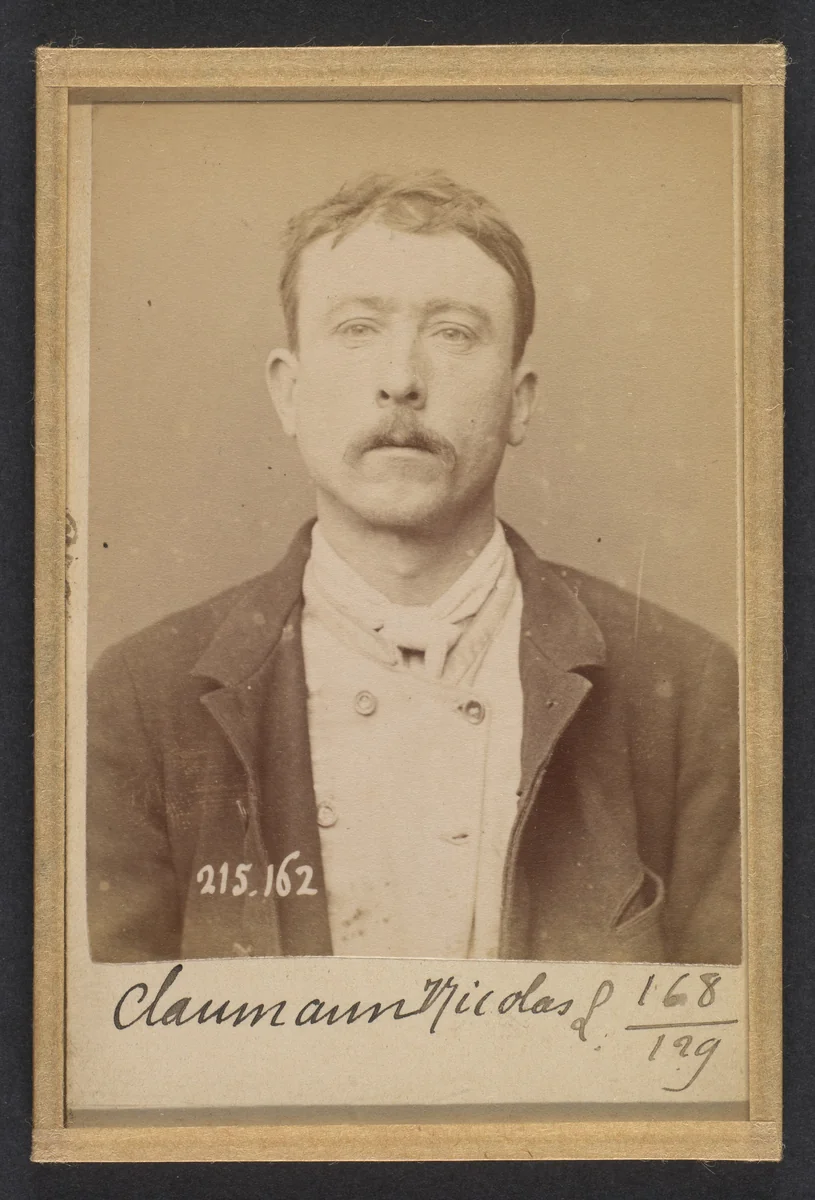 Chauman. Nicolas. 38 ans, né à Paris XVe. Puisatier. Anarchiste. 6/3/94. by Alphonse Bertillon, photograph, 1894