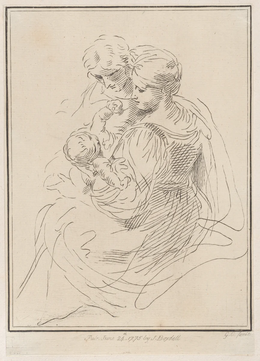 Madonna and Child with Saint Anne by Giuseppe Canale, print, 1775