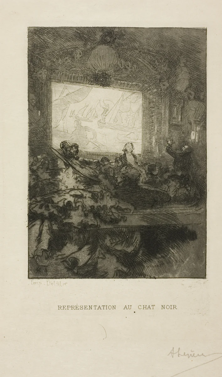 At the Chat Noir by Louis Auguste Lepère, print, 1893
