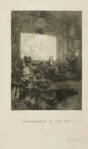 At the Chat Noir by Louis Auguste Lepère, print, 1893