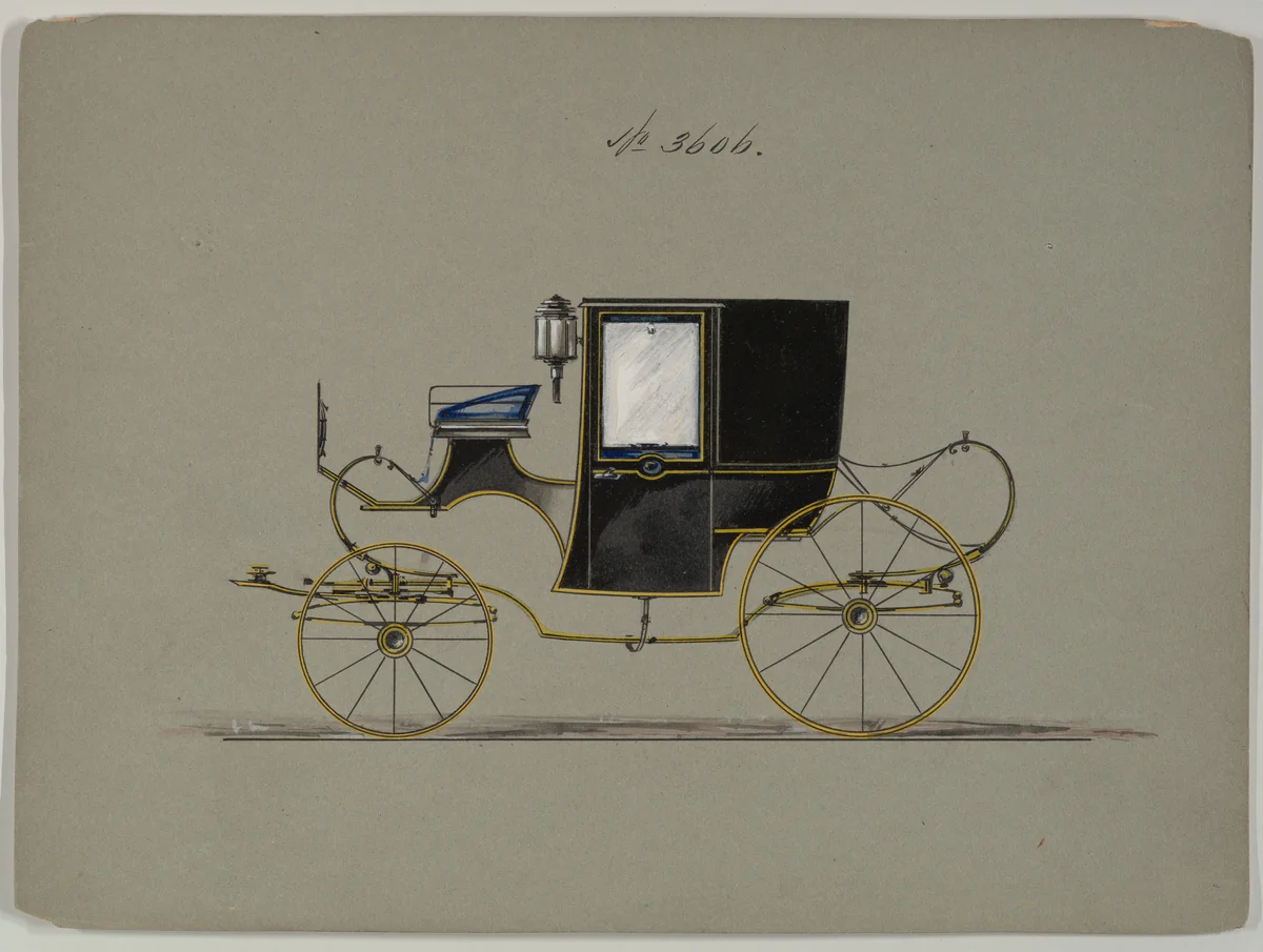 Brougham #3606 by Brewster & Co., drawing, 1880