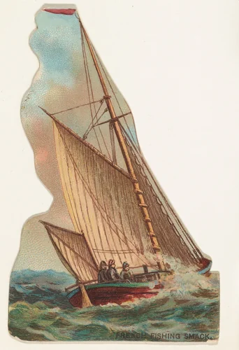 French Fishing Smack, from the Types of Vessels series (N139) issued by Duke Sons & Co. to promote Honest Long Cut Tobacco by W. Duke, Sons & Co., print, 1889