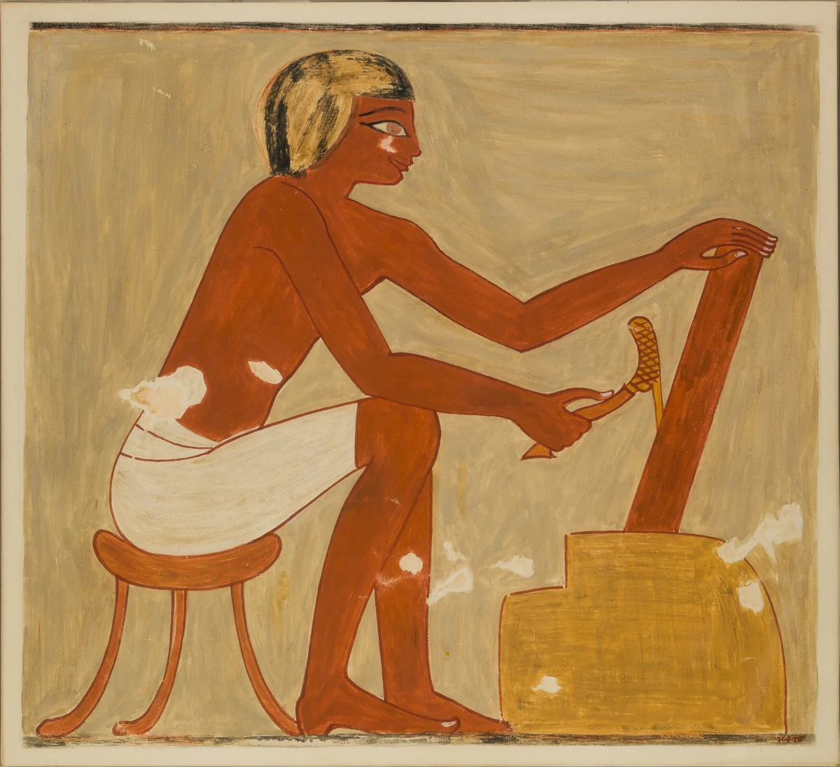 Trimming Wood with an Adze, Tomb of Rekhmire by Nina de Garis Davies, artwork, -1504