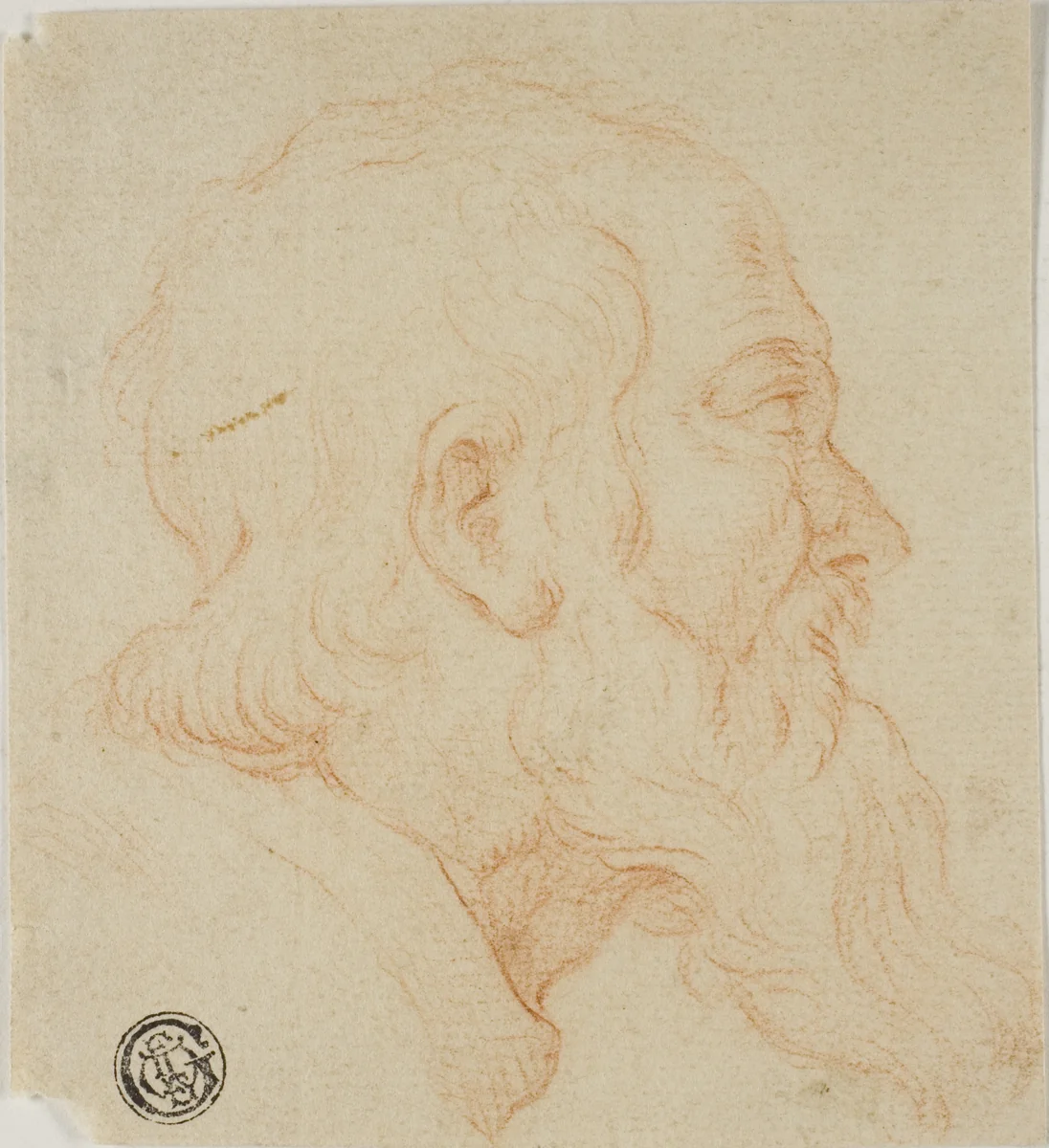 Head of Old Man in Profile to Right by Simone Cantarini
Domenico Cresti, drawing, 1610-1699