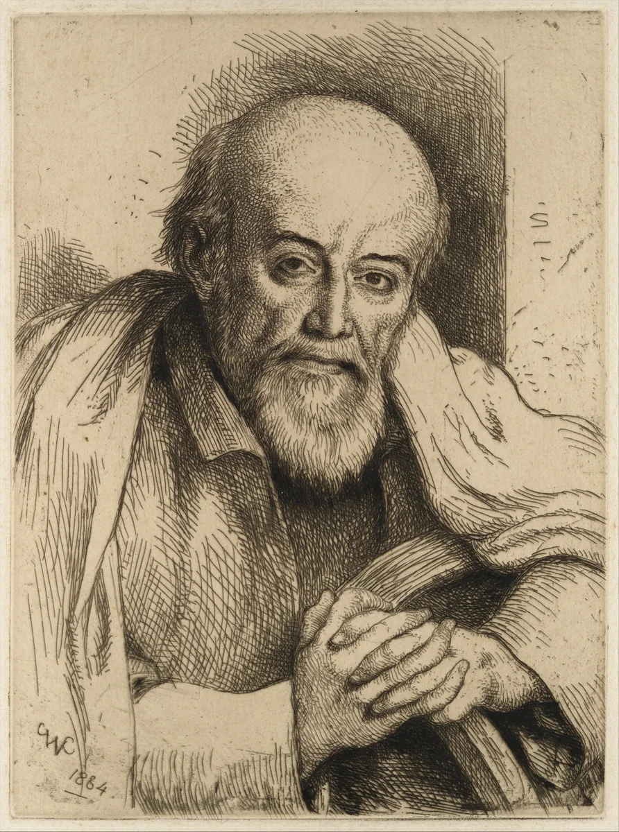 Portrait of Samuel Palmer by Charles West Cope, print, 1884