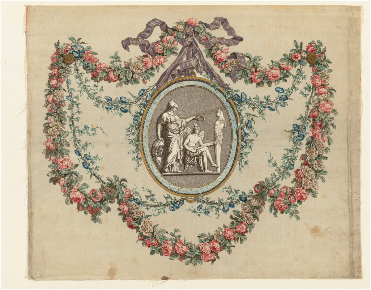 Minerva Crowning the Genius of Fine Arts by Jean-Baptiste-André Gautier-Dagoty, print, 1778-1785