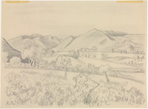 Landscape by Roger Fry, drawing, 1921