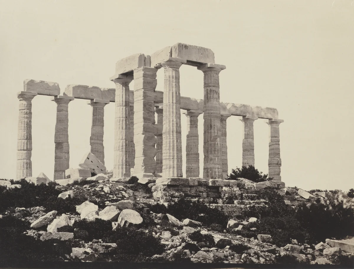 Temple of Athene, Cape Sunium, Greece by Dimitri Constantin, photograph, 1860-1869