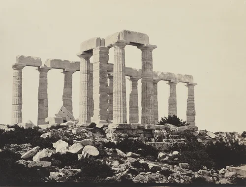 Temple of Athene, Cape Sunium, Greece by Dimitri Constantin, photograph, 1860-1869