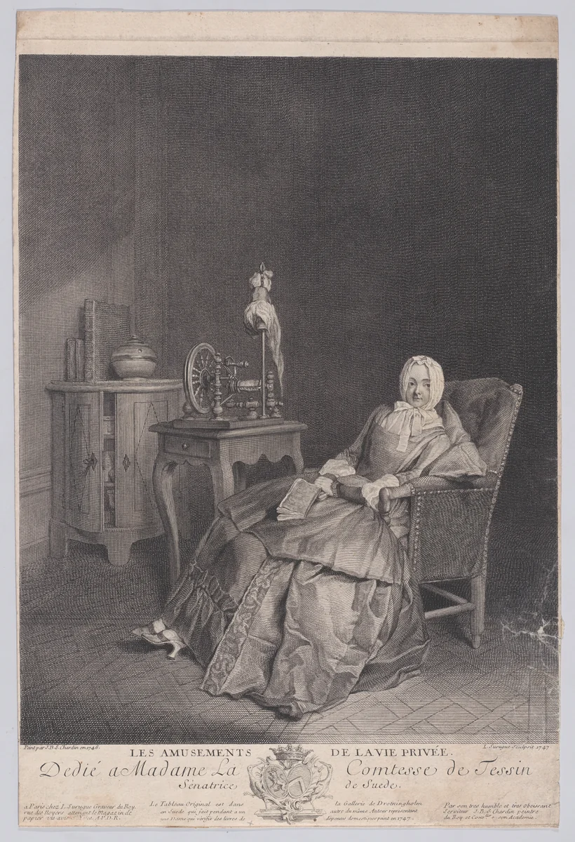 The Amusements of Private Life by Louis Surugue, print, 1747