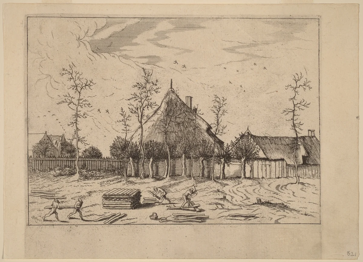 Farm by Johannes van Doetechum; Lucas van Doetechum; Master of the Small Landscapes, print, 1559-1561
