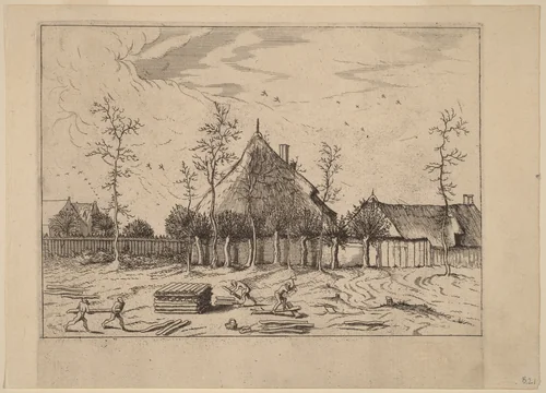 Farm by Johannes van Doetechum; Lucas van Doetechum; Master of the Small Landscapes, print, 1559-1561