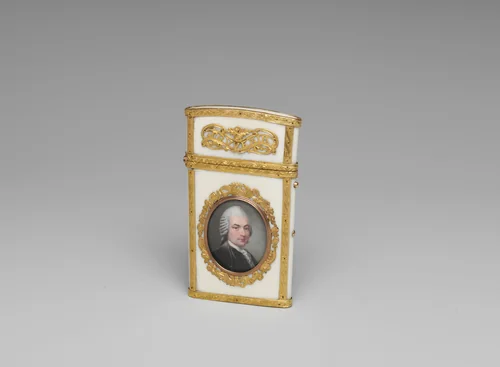 Souvenir with portrait of a man by Thomas-François Merlin, metalwork, 1775-1776