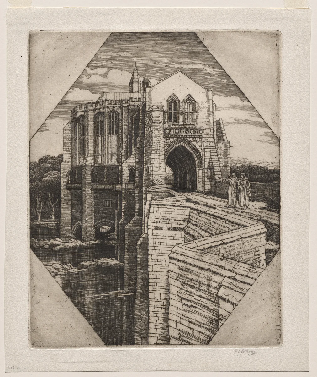 St. Botolph's Bridge No. 2 by Frederick Landseer Maur Griggs, print, 1937