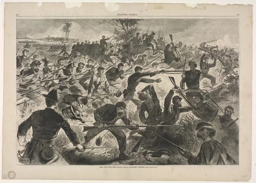 The War for the Union, 1862 - A Bayonet Charge by Winslow Homer, print, 1862