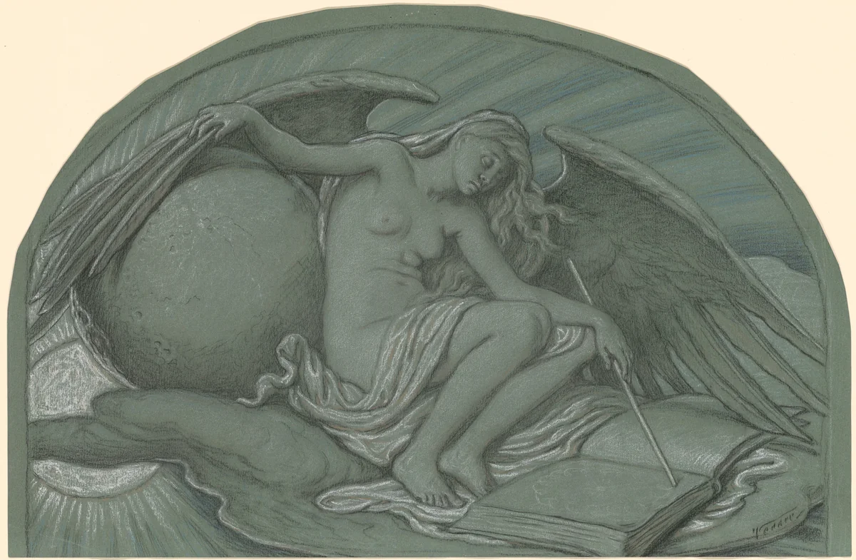 Study for "The Eclipse of the Sun by the Moon" by Elihu Vedder, drawing, 1892