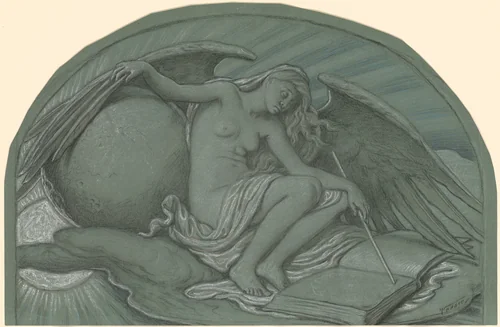 Study for "The Eclipse of the Sun by the Moon" by Elihu Vedder, drawing, 1892