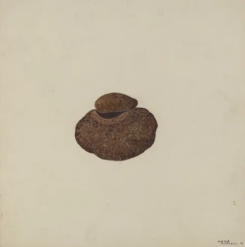 Stone Carved Out to Hold War Paint by Marie Lutrell, index of american design, 1941