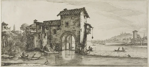 The Watermill, from Various Scenes Designed in Florence by Jacques Callot, print, 1618-1620