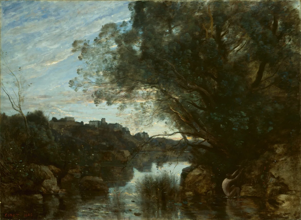 Souvenir of the Environs of Lake Nemi by Jean-Baptiste-Camille Corot, painting, 1865