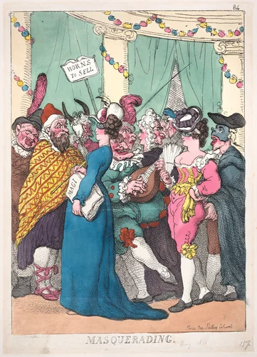 Masquerading by Thomas Rowlandson, print, 1811