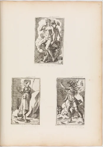Luna, from Planets, plate 7 by Giulio Bonasone, print, 1530-1570