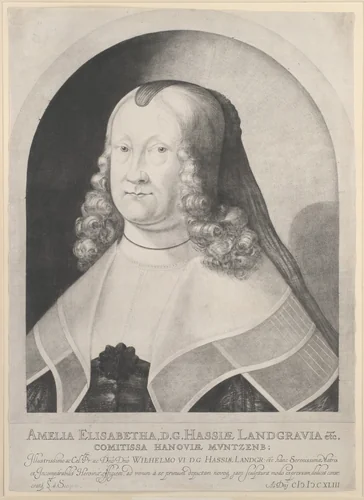 Amelia Elizabeth, Landgravine of Hesse by Ludwig von Siegen, print, 1600-1699