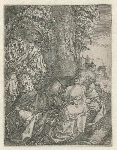 De monnik en de non by Unknown, print, 1530
