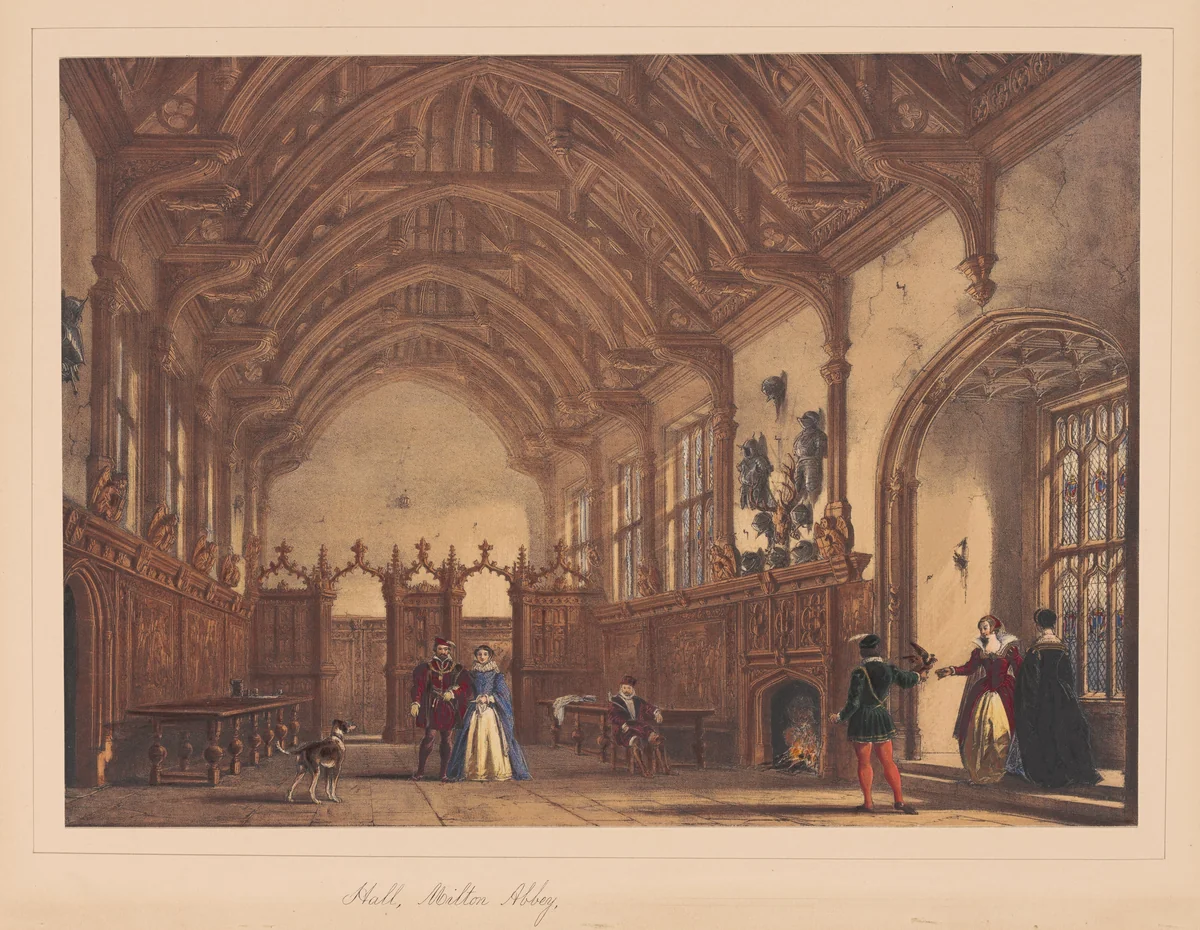 Hall, Milton Abbey by Joseph Nash, print, 1849