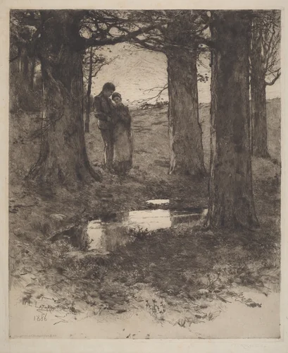 An Evening Walk by William Langson Lathrop, print, 1886