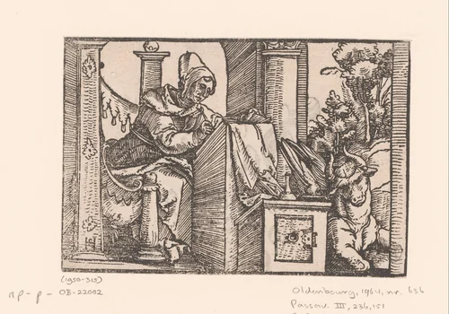 Evangelist Lucas by anonymous, print, 1523