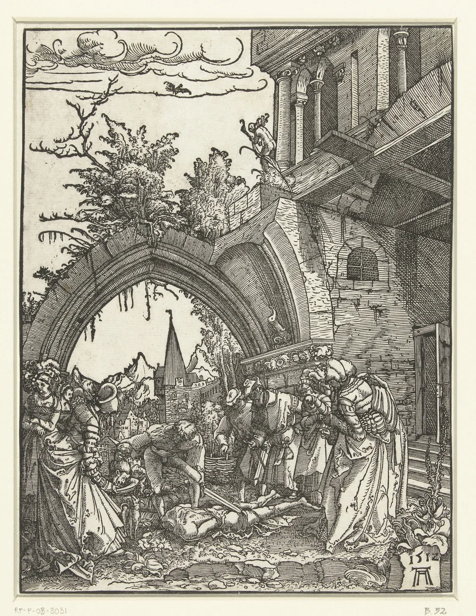 Onthoofding van Johannes de Doper by Unknown, print, 1512
