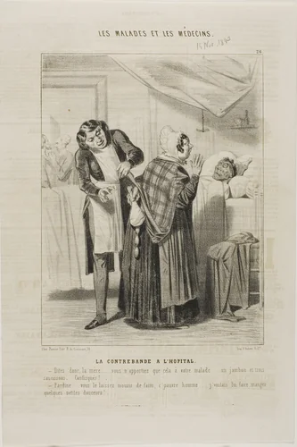Contraband at the Hospital (plate 26) by Charles-Émile Jacque, print, 1843
