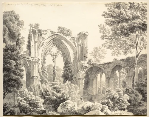 Inside the East End of Nettley Abbey by Michel Angelo Rooker, drawing, 1794