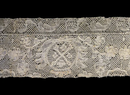 Border (Fragment) by Belgium, Flanders, Antwerp, textile, 1725-1800