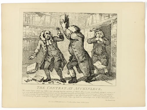 The Contest at Auckinleck, from Boswell's Tour of the Hebrides by Thomas Rowlandson, print, 1786