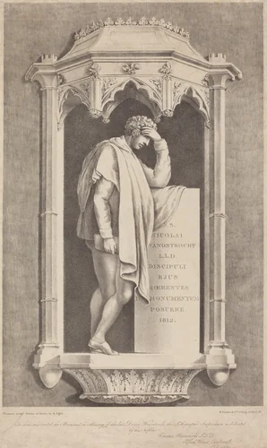 Monument to Nicolai Wanostrocht by Augustine Aglio; John Flaxman, print, 1822