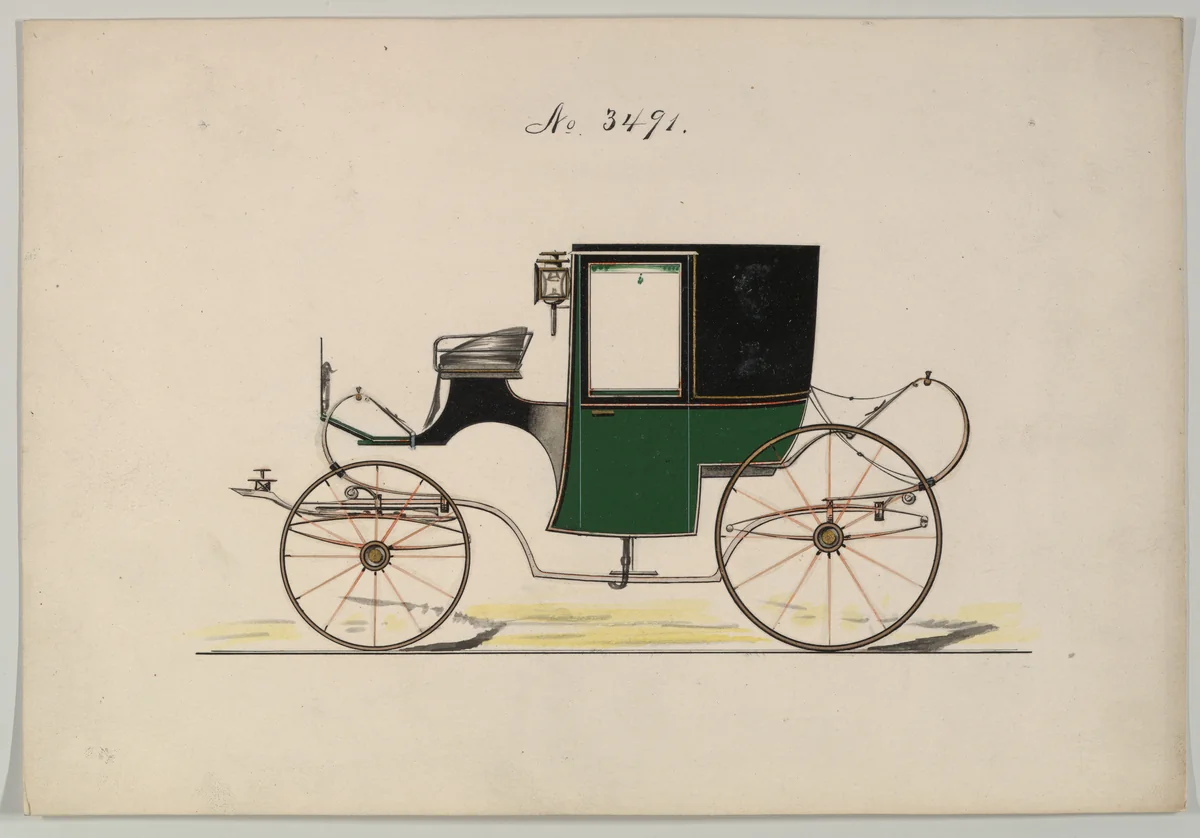 Brougham #3491 by Brewster & Co., drawing, 1879